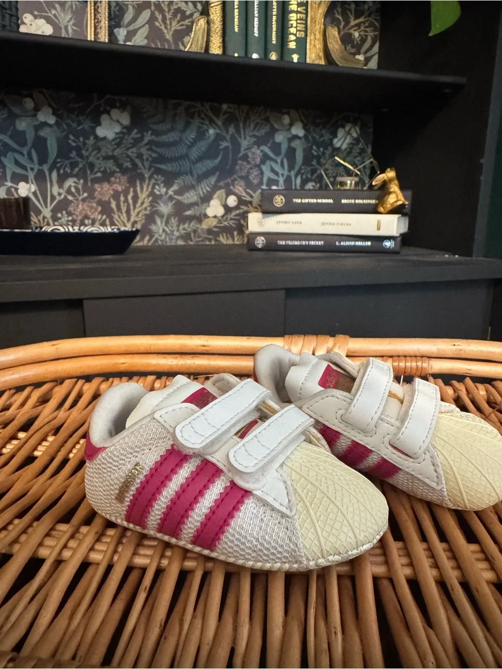 Adidas Superstar Baby Pink & White Velcro Sneakers Infant